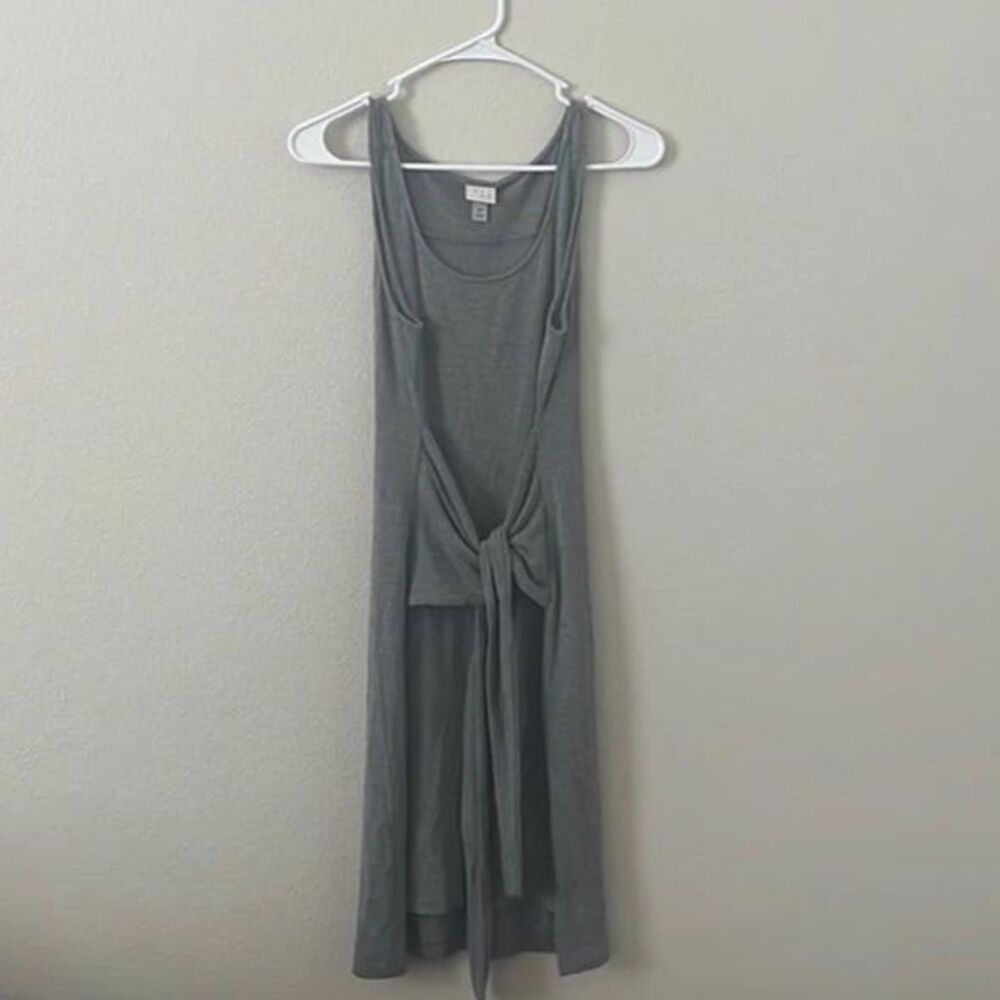 A New Day - Tie In The Front Grey T-Shirt Dress